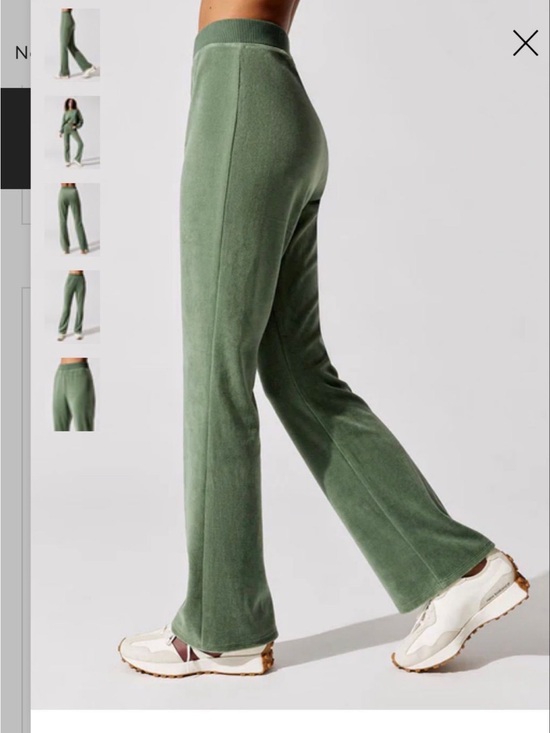Carbon38 Pants - Carbon38 Olive Green Velour Flare